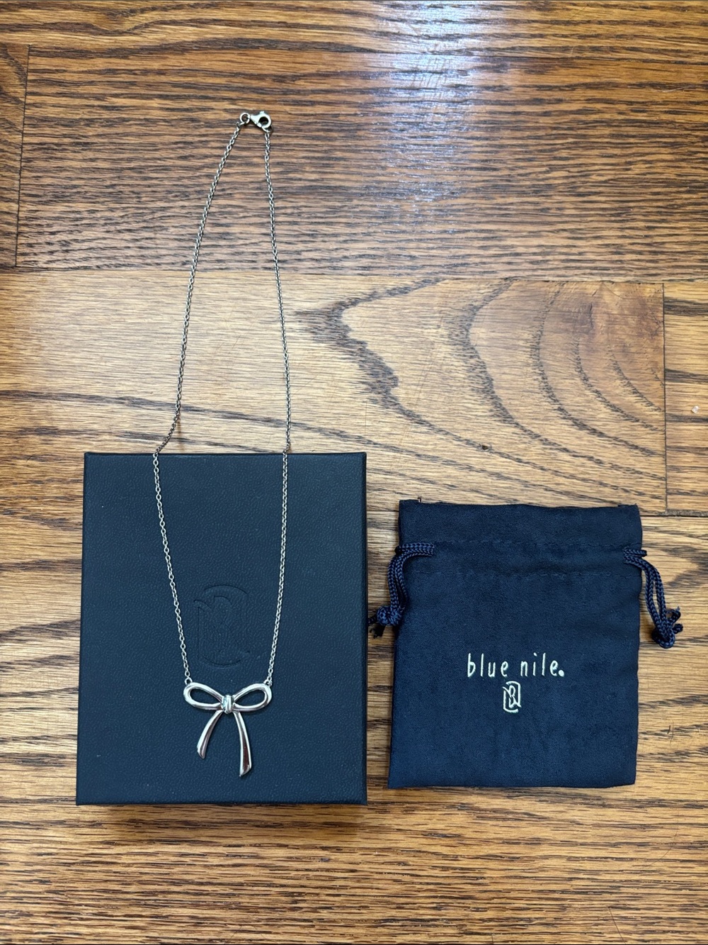 Blue Nile bow necklace